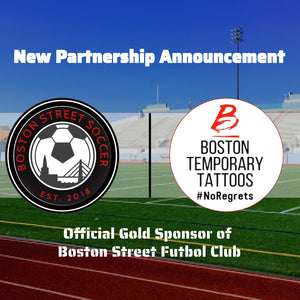 Boston Street FC and Boston Temporary Tattoos Announce 1-Year Partnership
